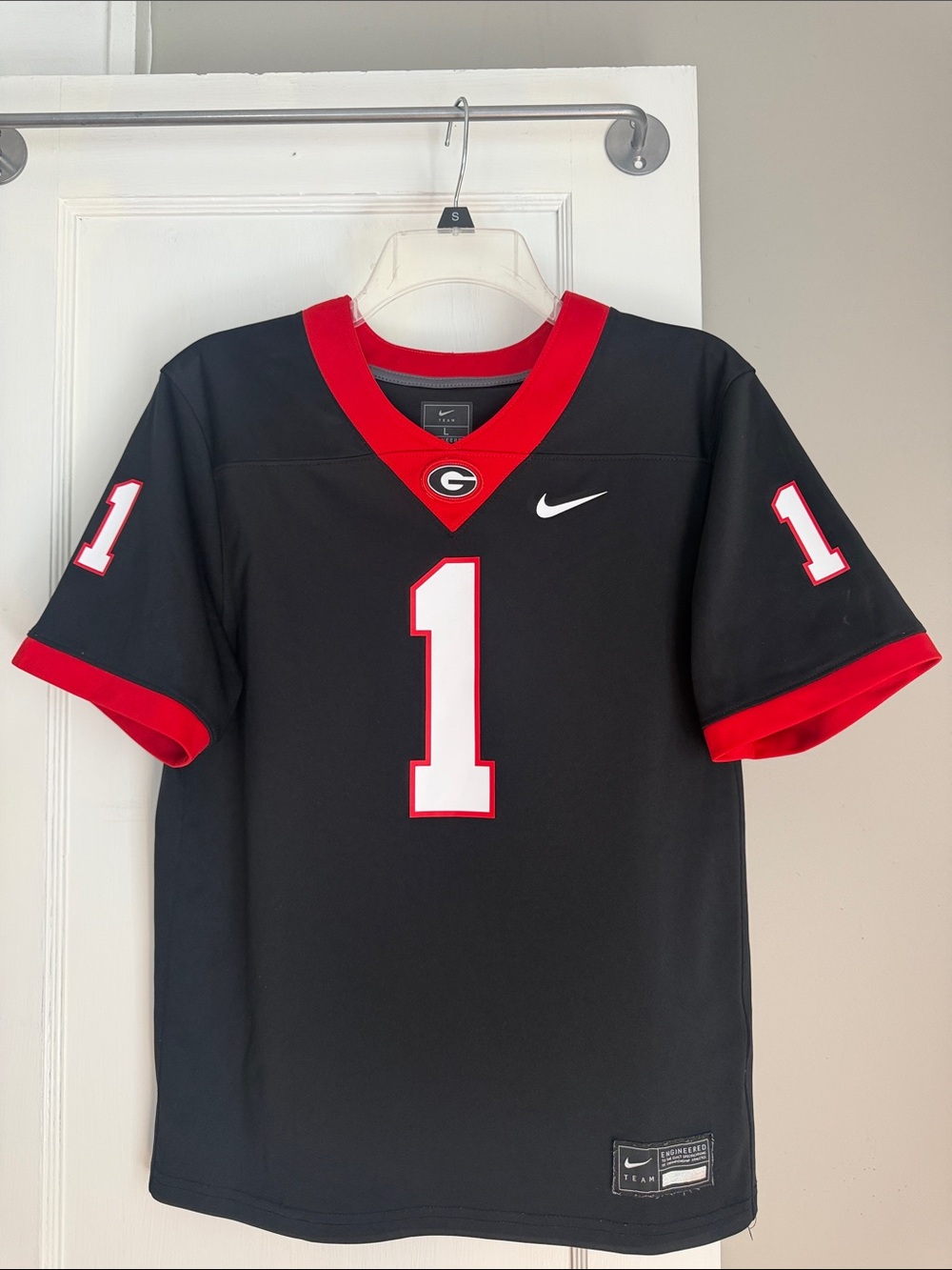 Nike Georgia Bulldogs UGA #1 Black Football Jersey Red NCAA